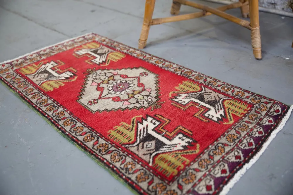 Vintage Mini Turkish Rug 21"x40"