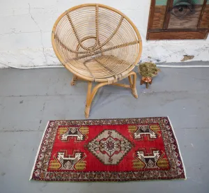 Vintage Mini Turkish Rug 21"x40"