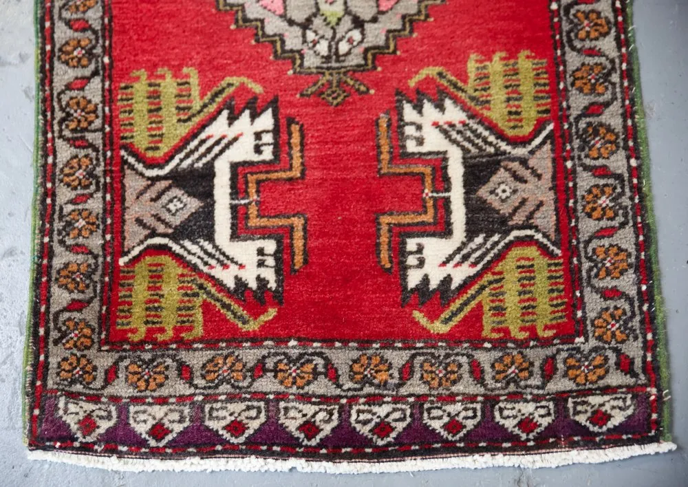 Vintage Mini Turkish Rug 21"x40"