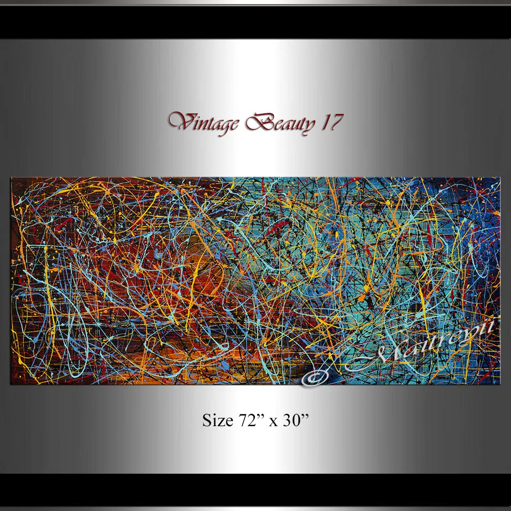 Wall Art | Abstract Paintings | Jackson Pollock Style | Large Modern Art - Vintage Beauty 17